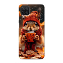 Друкований чохол 'Звірята з кавою' для Samsung Galaxy M12 – Білка з кавою