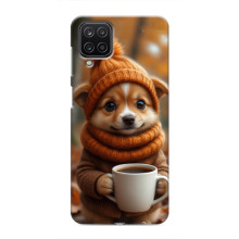 Друкований чохол 'Звірята з кавою' для Samsung Galaxy M12 – Песик з кавою