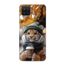 Друкований чохол 'Звірята з кавою' для Samsung Galaxy M12 – Тигр з кавою