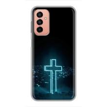 Чехол для Samsung Galaxy M13 (AlphaPrint) - (Христианские) (Крест и город)