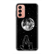 Чохол з малюнком кіт на Samsung Galaxy M13 (Дівчина з котом)
