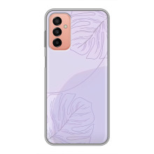 Чохол квітковий дизайн для Samsung Galaxy M13 – Монстера фіолетова