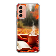 Чехол с уникальным дизайном «Осень с кофе» для Samsung Galaxy M13 – Кофе и дождь
