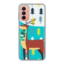 Силіконовий бампер з картинкою звірів для Samsung Galaxy M13 (Олень із шарфом)
