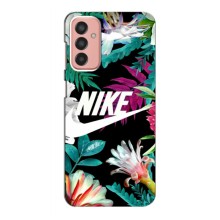 Силіконовый Чохол на Samsung Galaxy M13 з картинкою НАЙК – Квітковий Nike