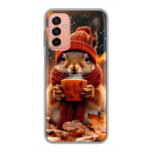 Друкований чохол 'Звірята з кавою' для Samsung Galaxy M13 – Білка з кавою