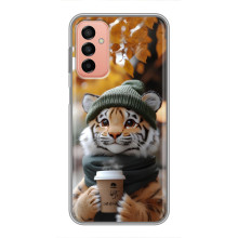 Друкований чохол 'Звірята з кавою' для Samsung Galaxy M13 – Тигр з кавою