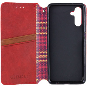 Шкіряний чохол-книжка GETMAN Cubic (PU) для Samsung Galaxy M14 5G – Червоний