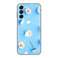 Чехол с Цветами для Samsung Galaxy M14 (M146) (ромашки на голубом)