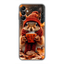 Печатный чехол «Зверята с кофе» для Samsung Galaxy M14 (M146) – Белка с кофе