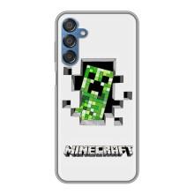 Чехол Майнкрафт на Samsung Galaxy M15 (M156) (AlphaPrint) Minecraft (крипер Майнкрафт)