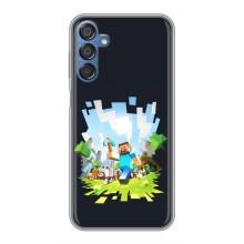 Чехол Майнкрафт на Samsung Galaxy M15 (M156) (AlphaPrint) Minecraft (персонажи Minecraft)