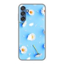 Чехол с Цветами для Samsung Galaxy M15 (M156) (ромашки на голубом)
