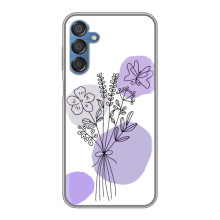 Силиконовый чехол с принтом в цветах на Samsung Galaxy M15 (M156) – Фиолетовый букет