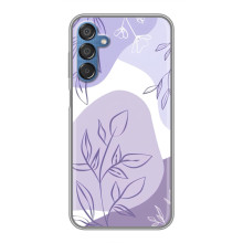 Силиконовый чехол с принтом в цветах на Samsung Galaxy M15 (M156) – Фиолетовый дизайн