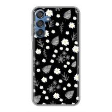Чехлы с тематикой "ЦВЕТЫ" на Samsung Galaxy M15 (M156) (цветение на чорном)