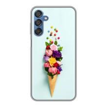 Чехлы с тематикой "ЦВЕТЫ" на Samsung Galaxy M15 (M156) (Цветок-мороженное)