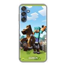 Чехлы для Samsung Galaxy M15 (M156) (Персонажи Майн Крафт) (На коне)