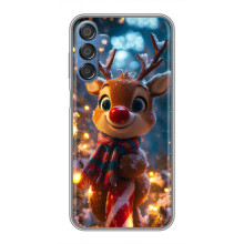 Яркий чехол для Samsung Galaxy M15 (M156) с Зимними Оленятами – Олень в шарфе