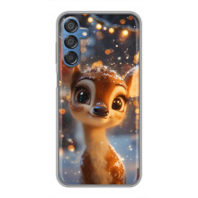 Яркий чехол для Samsung Galaxy M15 (M156) с Зимними Оленятами – Оленёнок среди гирлянд
