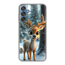 Яркий чехол для Samsung Galaxy M15 (M156) с Зимними Оленятами – Оленёнок в лесу