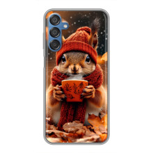 Друкований чохол 'Звірята з кавою' для Samsung Galaxy M15 (M156) – Білка з кавою