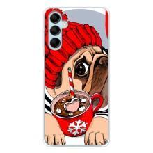 Чехлы с собаками для Samsung Galaxy M16 (VPrint) (Собачка в шапке)