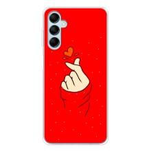 Чехлы (Знак сердечка) на Samsung Galaxy M16 – Сердце на красном