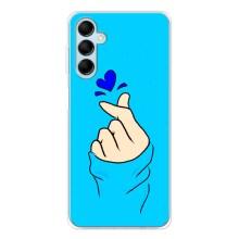 Чехлы (Знак сердечка) на Samsung Galaxy M16 – Сердце на синем