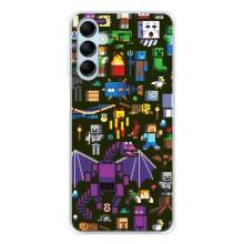 Чехол Майнкрафт на Samsung Galaxy M16 (AlphaPrint) Minecraft (Коллаж Майнкрафт)