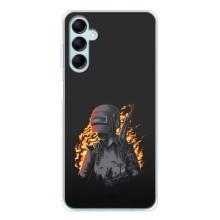 Силиконовый чехол с картинкой "Герой Pubg" на Samsung Galaxy M16 – В огне