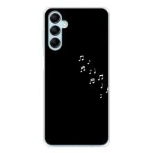 Чехол с картинками на черном фоне для Samsung Galaxy M16 – Ноты