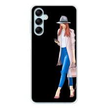Чехол с картинкой Модные Девчонки Samsung Galaxy M16 – Девушка со смартфоном