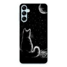 Чехол с принтом для Samsung Galaxy M16 (AlphaPrint) Модные коты (Котик и луна)