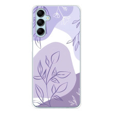 Силиконовый чехол с принтом в цветах на Samsung Galaxy M16 – Фиолетовый дизайн