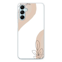 Силиконовый чехол с принтом в цветах на Samsung Galaxy M16 – Нюдовый дизайн