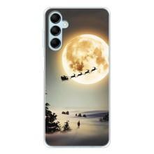 Новогодние, Праздничные Чехлы для Samsung Galaxy M16 - 2024 год (Санта на луне)