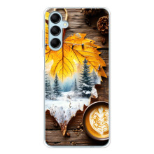 Чехол с уникальным дизайном «Осень с кофе» для Samsung Galaxy M16 – Осенне-зимнее кофе