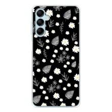 Чехлы с тематикой "ЦВЕТЫ" на Samsung Galaxy M16 (цветение на чорном)