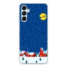 Силиконовый бампер на рождество для Samsung Galaxy M16 (Город в снегу)