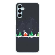 Силиконовый бампер на рождество для Samsung Galaxy M16 (Город зимний)