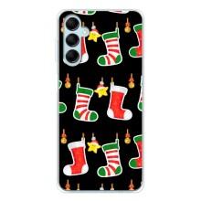 Силиконовый бампер на рождество для Samsung Galaxy M16 (Рождественские подарки)