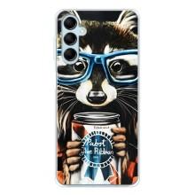 Силиконовый Чехол с Енотами на Samsung Galaxy M16 – Енот в очках