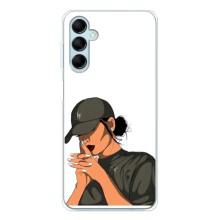 Силиконовый Чехол на Samsung Galaxy M16 с картинкой Стильных Девушек – В зеленом