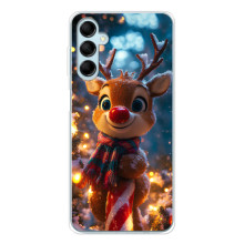 Яркий чехол для Samsung Galaxy M16 с Зимними Оленятами – Олень в шарфе