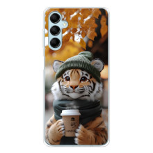 Печатный чехол «Зверята с кофе» для Samsung Galaxy M16 – Тигр с кофе