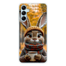 Печатный чехол «Зверята с кофе» для Samsung Galaxy M16 – Зайчик с кофе