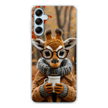 Печатный чехол «Зверята с кофе» для Samsung Galaxy M16 – Жираф с кофе