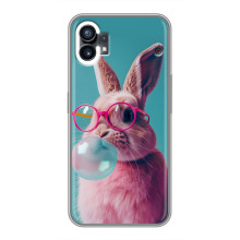 Чехол с принтом стильные животные для समसंश गॅलेक्सी एम१७ई – Кролик в очках