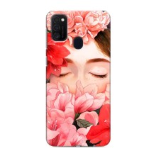 Чехлы (ART) Цветы на Samsung Galaxy M21 (VPrint) (Глаза в цветах)